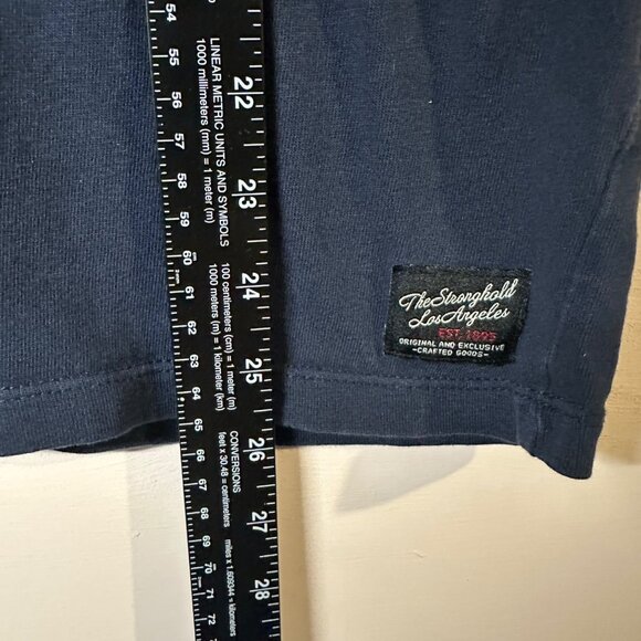 Y2K Navy Regular Fit T-Shirt Men’s XL Classic Workwear Casual Streetwear Retro - Picture 5 of 5